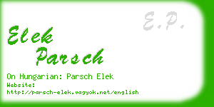 elek parsch business card